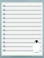 Vorschau - Arbeitsblätter - Briefpapier "Pinguin" - Lineatur - 4 Versionen - Seite 3