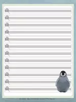 Vorschau - Arbeitsblätter - Briefpapier "Pinguin" - Lineatur - 4 Versionen - Seite 2