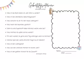 Vorschau - Arbeitsblätter - Geburtstagsinterview - Seite 1