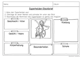 Vorschau - Arbeitsblätter - Bildbeschreibung Superhelden - Seite 2