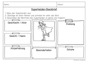Vorschau - Arbeitsblätter - Bildbeschreibung Superhelden - Seite 3