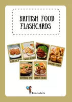 Vista previa - Tarjetas / Manipulativos - BRITISH DISHES FLASHCARDS - Portada