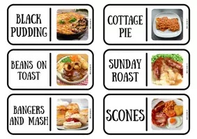 Vista previa - Tarjetas / Manipulativos - BRITISH DISHES: DOMINO - página 3