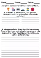 Vorschau - Arbeitsblätter - MITTELSCHWERE Emoji-Geschichten / Smiley-Sätze / Kurzgeschichten / Unterrichtsidee - Seite 3