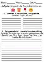 Vorschau - Arbeitsblätter - EINFACHE Emoji-Geschichten / Smiley-Sätze / Kurzgeschichten / Unterrichtsidee - Seite 3