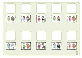 Vorschau - Fördermaterial/Inklusion - Klettmappe "Wer mit wem?" - optische Differenzierung - Seite 1