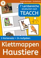 Vorschau - Bildkarten - Haustiere - Klettmappe nach Teacch - 1 Kartensatz - 24 Klettaufgaben - Deckblatt