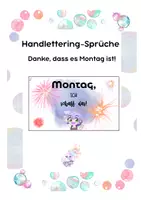 Vorschau - Poster - Handlettering Sprüche Danke, dass es Montag ist - Deckblatt