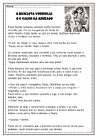 Vista previa - Hojas de trabajo - A bicicleta vermella e o valor da amizade - Portada