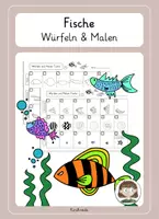 Vorschau - Spiele - Würfeln und Malen Fische, Kunst, Grundschule - Deckblatt