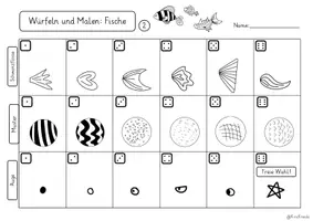 Vorschau - Spiele - Würfeln und Malen Fische, Kunst, Grundschule - Seite 3