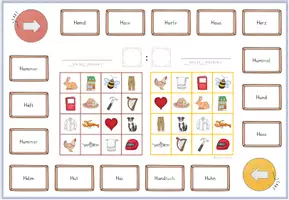 Vorschau - Stationenlernen - Freiarbeit Buchstabe "H": 2x Bingo-Spiele, 4x Domino, 1x Domino Tafelmaterial; mehrfach differenziert! Mit Selbstkontrolle - Seite 1