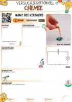 Vorschau - Arbeitsblätter - Versuchsprotokoll Chemie Vorlage - Deckblatt