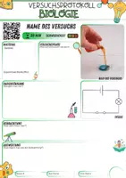 Vorschau - Arbeitsblätter - Versuchsprotokoll Biologie Vorlage - Deckblatt