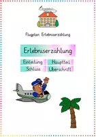 Vorschau - Präsentationen/Tafelbilder - Erlebniserzählung: Flugplan & Satzanfänge (Tafelmaterial) - Deutsch - Kl. 3/4 - Deckblatt