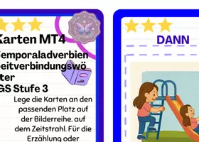 Aperçu - Préparation de séance / Séance complète - Kit pédagogique für die ganze Vorschule Karten Zeitverbindungswörter Temporaladverbien - Page de couverture