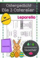 Vorschau - Arbeitsblätter - Ostergedicht als Leporello - 3fach differenziert für Klasse 1 und 2 - Deckblatt
