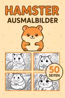 Vorschau - Mal- und Bastelvorlagen - Hamster Ausmalbilder (50 Malvorlagen) inkl. Stundenentwurf (PDF) - Deckblatt