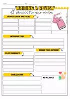 Vorschau - Arbeitsblätter - Writing a review | Phrases | movie review | book review - Seite 1