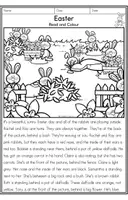 Vista previa - Hojas de trabajo - Easter - Read & Colour - página 1
