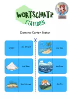 Vorschau - Spiele - Wortschatz "Natur": Domino - Deckblatt