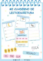 Vista previa - Tarjetas / Manipulativos - Cuaderno de lectoescritura manipulativa - Portada
