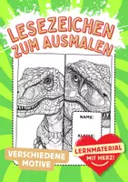 Vorschau - Lesezeichen Tyrannosaurus Buchzeichen Kunst T-rex basteln Dinosaurier - Deckblatt