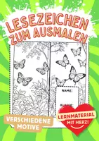 Vorschau - Arbeitsblätter - Lesezeichen Schmetterlinge - Deckblatt