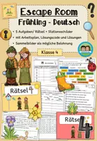 Vorschau - Arbeitsblätter - Escape Room: Frühling (Deutsch, Klasse 4) - Deckblatt