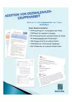 Vorschau - Arbeitsblätter - Staffellauf - Addition von Dezimalzahlen - Deckblatt