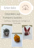 Vorschau - Arbeitsblätter - Ostertiere aus Pompons - Deckblatt