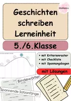 Vorschau - Unterrichtsreihen - spannende Geschichten schreiben 5./6. Klasse Dossier - Deckblatt