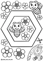 Vorschau - Mal- und Bastelvorlagen - Bastelvorlage "Bienen-Kränze" / Frühlings-Kranz - Seite 1