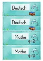 Vorschau - Mal- und Bastelvorlagen - Delfinklasse - Tagestransparenz (Stundenplan) - Seite 1