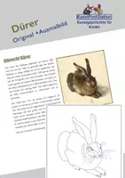 Vorschau - Mal- und Bastelvorlagen - Albrecht Dürer Ausmalbild - Deckblatt