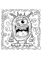 Vorschau - Mal- und Bastelvorlagen - Lustiges Monster Malbuch mit 25 Motiven: Mach mich BUNT! - Seite 2