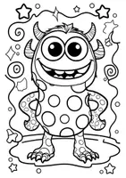 Vorschau - Mal- und Bastelvorlagen - Lustiges Monster Malbuch mit 25 Motiven: Mach mich BUNT! - Seite 3