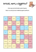 anteprima - Esercizi - Articoli, nomi, o aggettivi qualificativi da colorare - Pagina di copertina