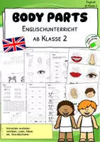 Vorschau - Arbeitsblätter - Body Parts – Wortschatztraining und Rätsel im Englischunterricht - Deckblatt