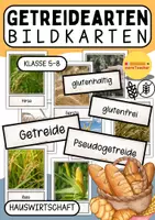 Vorschau - Bildkarten - Getreidearten – Bildkarten für Hauswirtschaft Sekundarstufe I | Lebensmittelkunde & Ernährung - Deckblatt