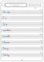 Vorschau - Arbeitsblätter - Schreibschrift Qu, Cc, Yy - Seite 1