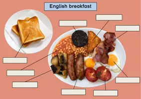 Vorschau - Präsentationen/Tafelbilder - English breakfast (Frühstück in England) Bildkarten Flashcards - Englisch - Seite 3