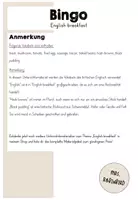 Vorschau - Spiele - English breakfast (Frühstück in England) Bingo Spiel - Englisch - Seite 1
