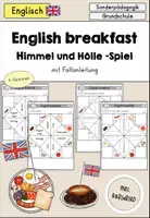 Vorschau - Arbeitsblätter - English breakfast (Frühstück in England) Himmel und Hölle Spiel - Englisch - Deckblatt