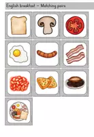 Vorschau - Spiele - English breakfast (Frühstück in England) Merkspiel Matching Pairs - Englisch - Seite 2