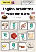 Vorschau - Spiele - English breakfast (Frühstück in England) Vokabelspiel Zonk - Englisch - Deckblatt