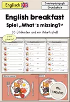 Vorschau - Arbeitsblätter - English breakfast (Frühstück in England) Spiel "What is missing?"- Englisch - Deckblatt