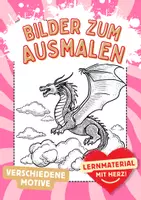 Vorschau - Mal- und Bastelvorlagen - Drachen Kunst Ausmalbilder ausmalen Zwischendurch - Deckblatt