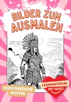 Vorschau - Mal- und Bastelvorlagen - Azteken Kunst Ausmalbilder ausmalen Zwischendurch - Deckblatt