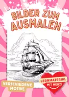 Vorschau - Mal- und Bastelvorlagen - Segelschiff Kunst Ausmalbilder ausmalen Zwischendurch - Deckblatt
